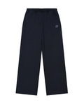 Women’s Dark Blue Smiley Embroidery Baggy Wide Leg Sweatpants – Heavyweight Terry Cotton Premium Pants