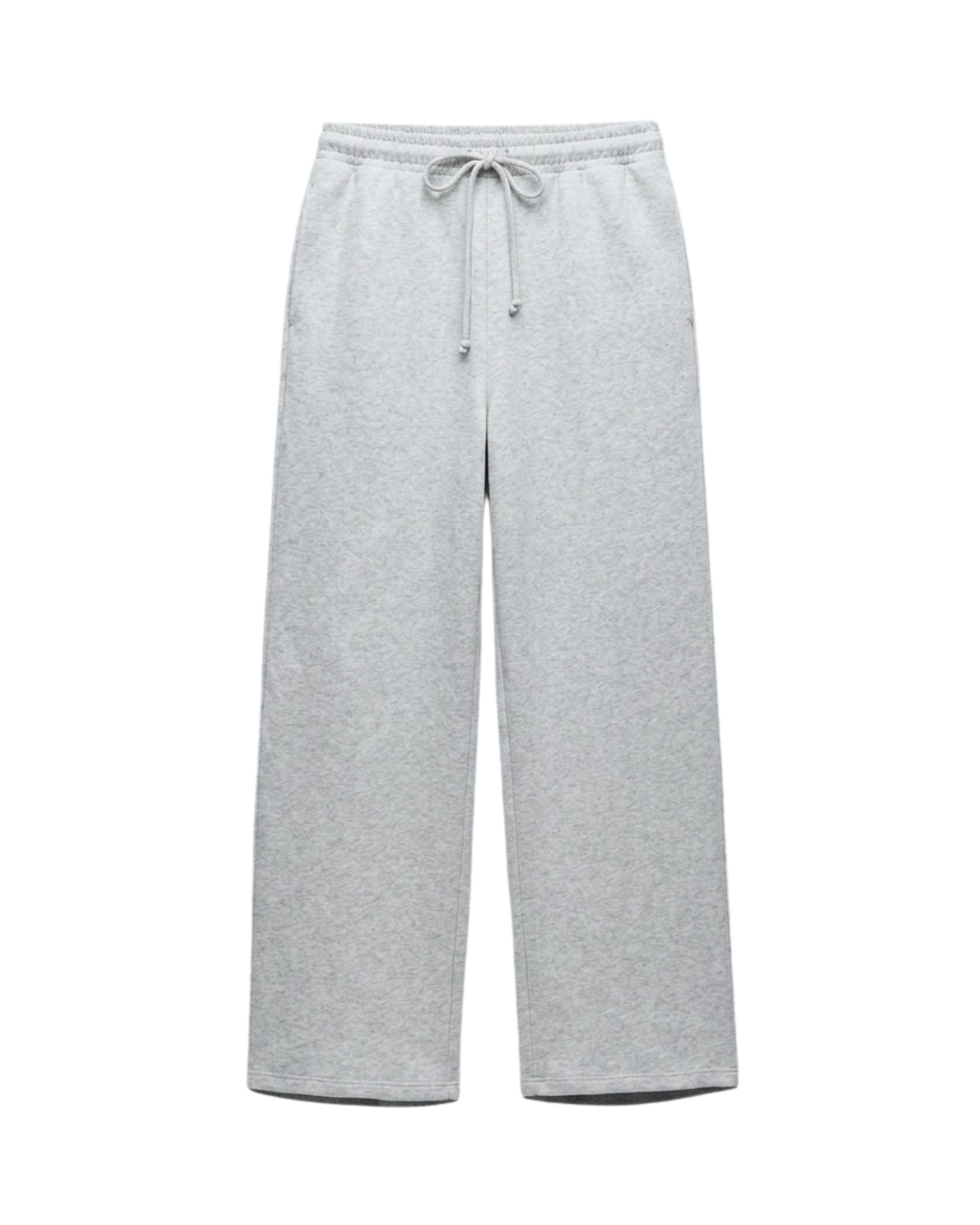 Cloud Fleece High Waist Wide-Leg Sweatpants | Grey Marl | Premium Heavyweight Cotton Baggy Sweatpants with Adjustable Waistband