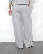 Cloud Fleece High Waist Wide-Leg Sweatpants | Grey Marl | Premium Heavyweight Cotton Baggy Sweatpants with Adjustable Waistband