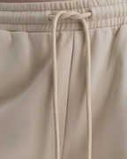 Cloud Fleece High Waist Wide-Leg Sweatpants | Beige | Premium Heavyweight Cotton Baggy Sweatpants with Adjustable Waistband