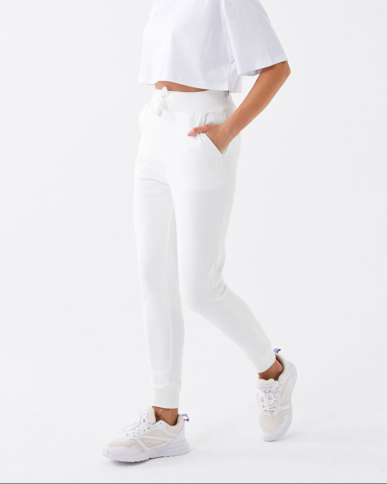 Ladies Joggers | Cream and White