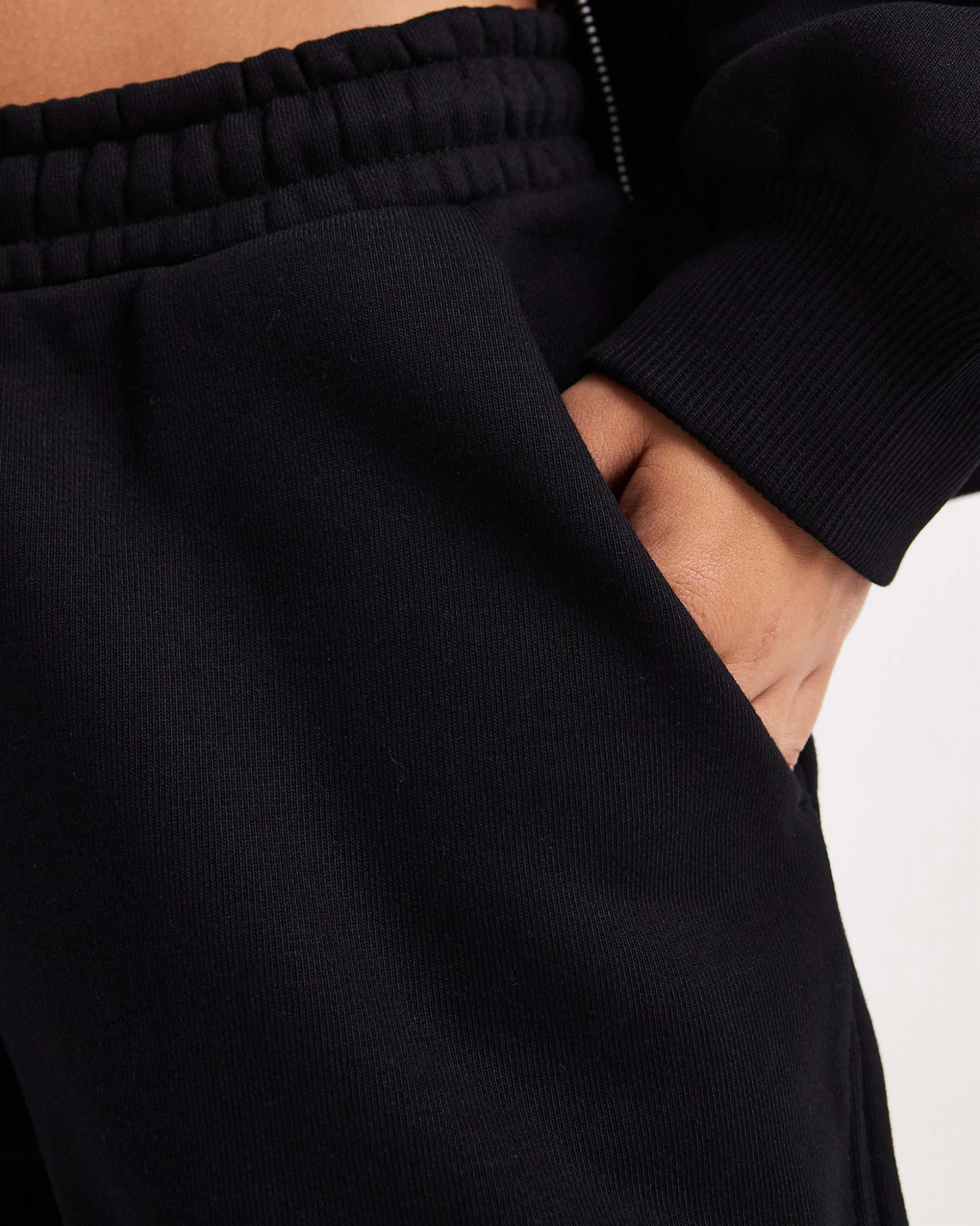 Cloud Fleece High Waist Wide-Leg Sweatpants | Charcoal Black | Premium Heavyweight Cotton Baggy Sweatpants with Adjustable Waistband