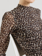 ONLY Leopard Print Funnel Neck Dress | Long Sleeve Women’s Dress