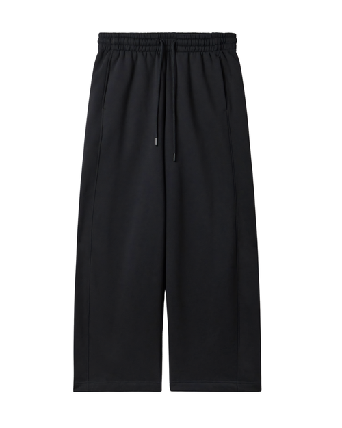 Barrel Fit Sweatpants – Black | Heavy Fleece, Wide Leg, High Waist