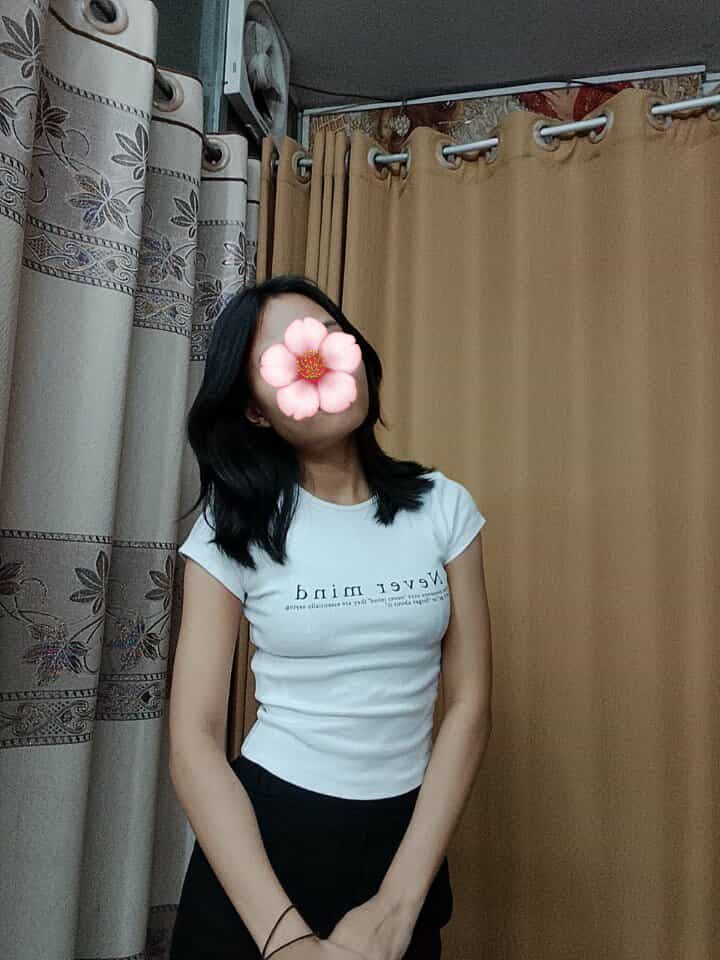 White Crop Top - Never Mind Printed