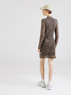 ONLY Leopard Print Funnel Neck Dress | Long Sleeve Women’s Dress