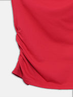 Slash Neck Crop Top | Chilli Red