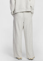 Ladies High Rise Wide Leg Joggers Cream | Cotton Recycled Polyester Casual Joggers for Women