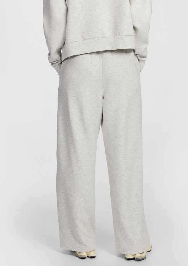 Ladies High Rise Wide Leg Joggers Cream | Cotton Recycled Polyester Casual Joggers for Women