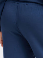 FRAURORA Blue Casual Straight Fit Pants for Women | Mid Raise Jeggings