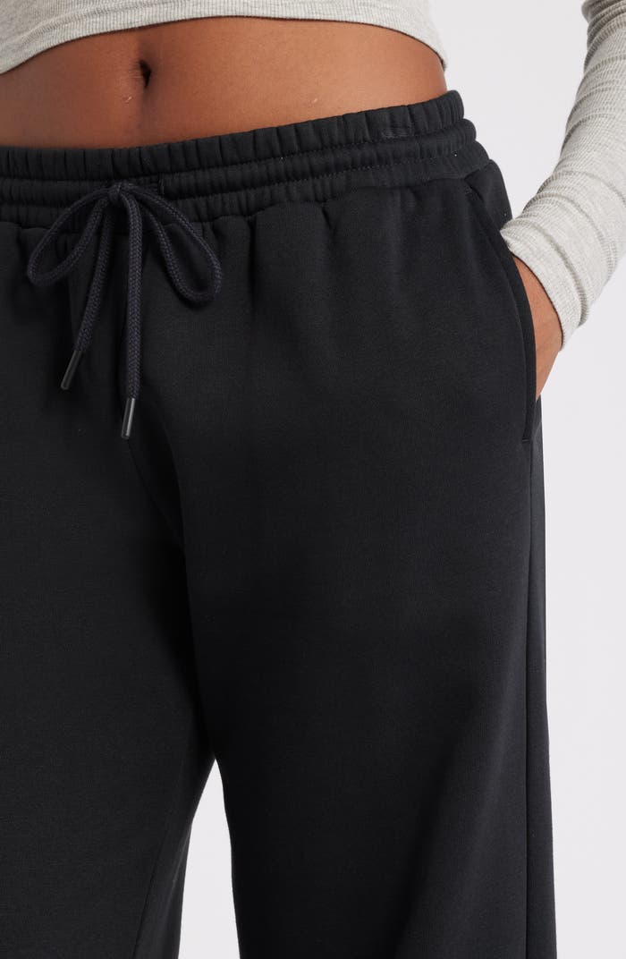 Ladies High Rise Wide Leg Joggers Black | Sustainable Cotton Joggers