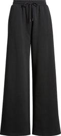 Ladies High Rise Wide Leg Joggers Black | Sustainable Cotton Joggers