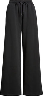 Ladies High Rise Wide Leg Joggers Black | Sustainable Cotton Joggers