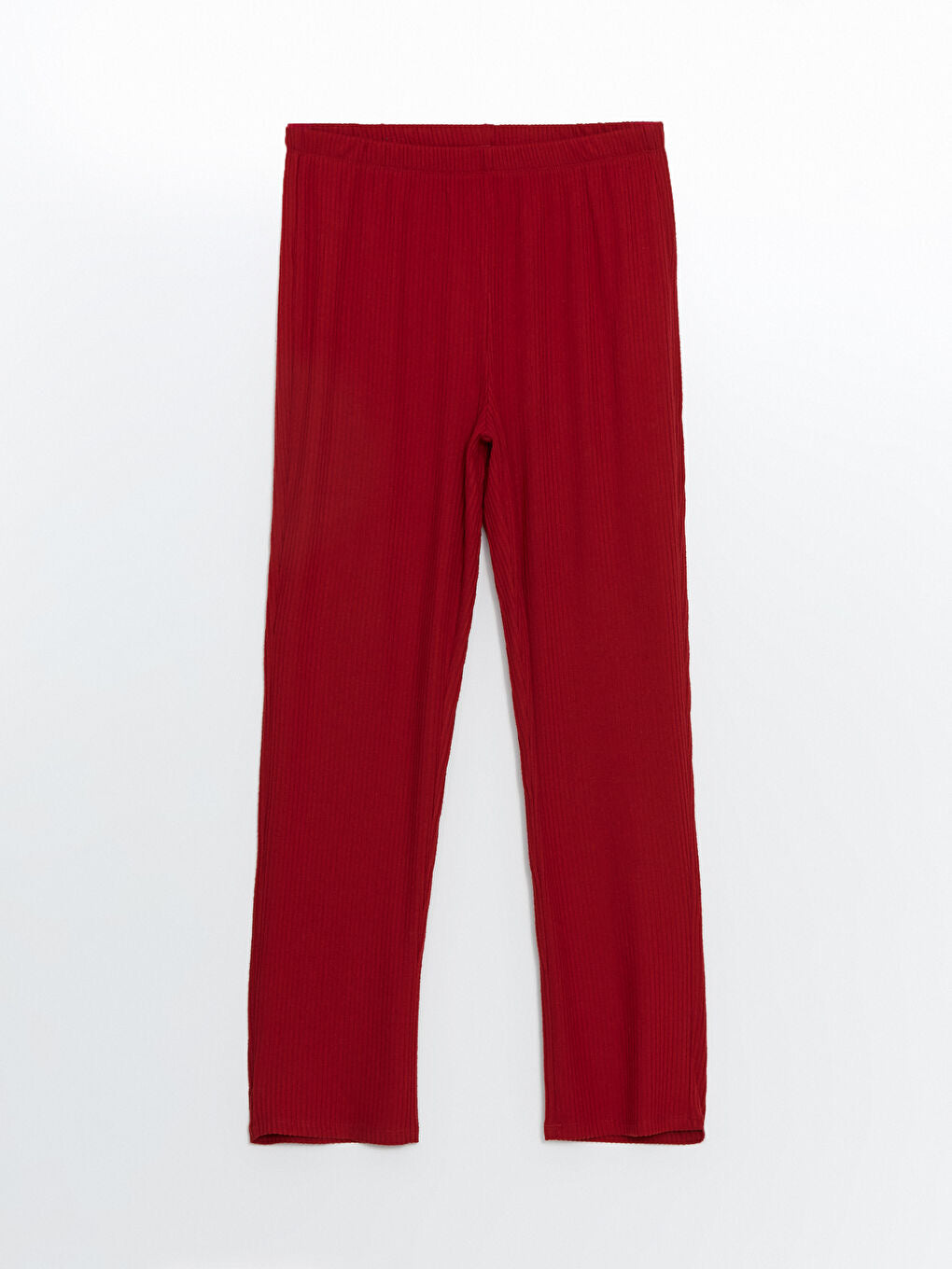 Women’s Ribbed Cotton Trousers Pants – Premium Stretch Fit | Everyday Comfort Wear | RED