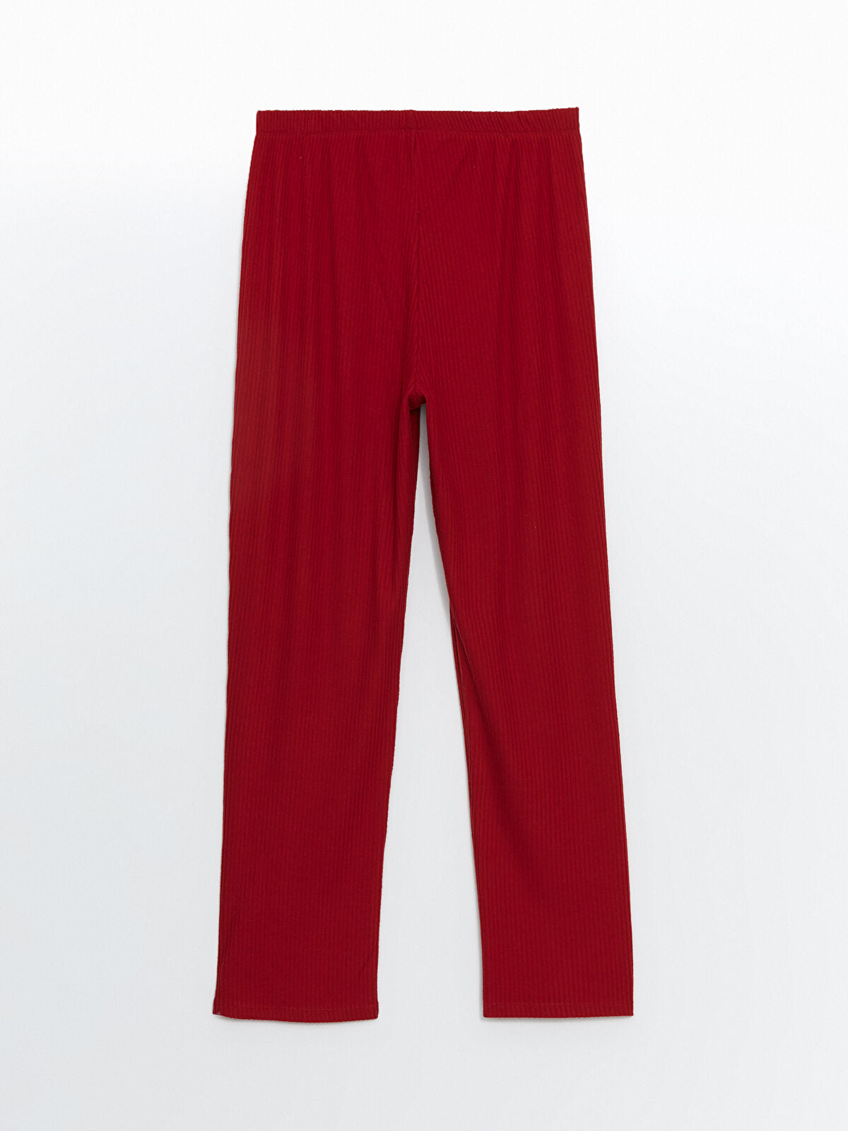 Women’s Ribbed Cotton Trousers Pants – Premium Stretch Fit | Everyday Comfort Wear | RED