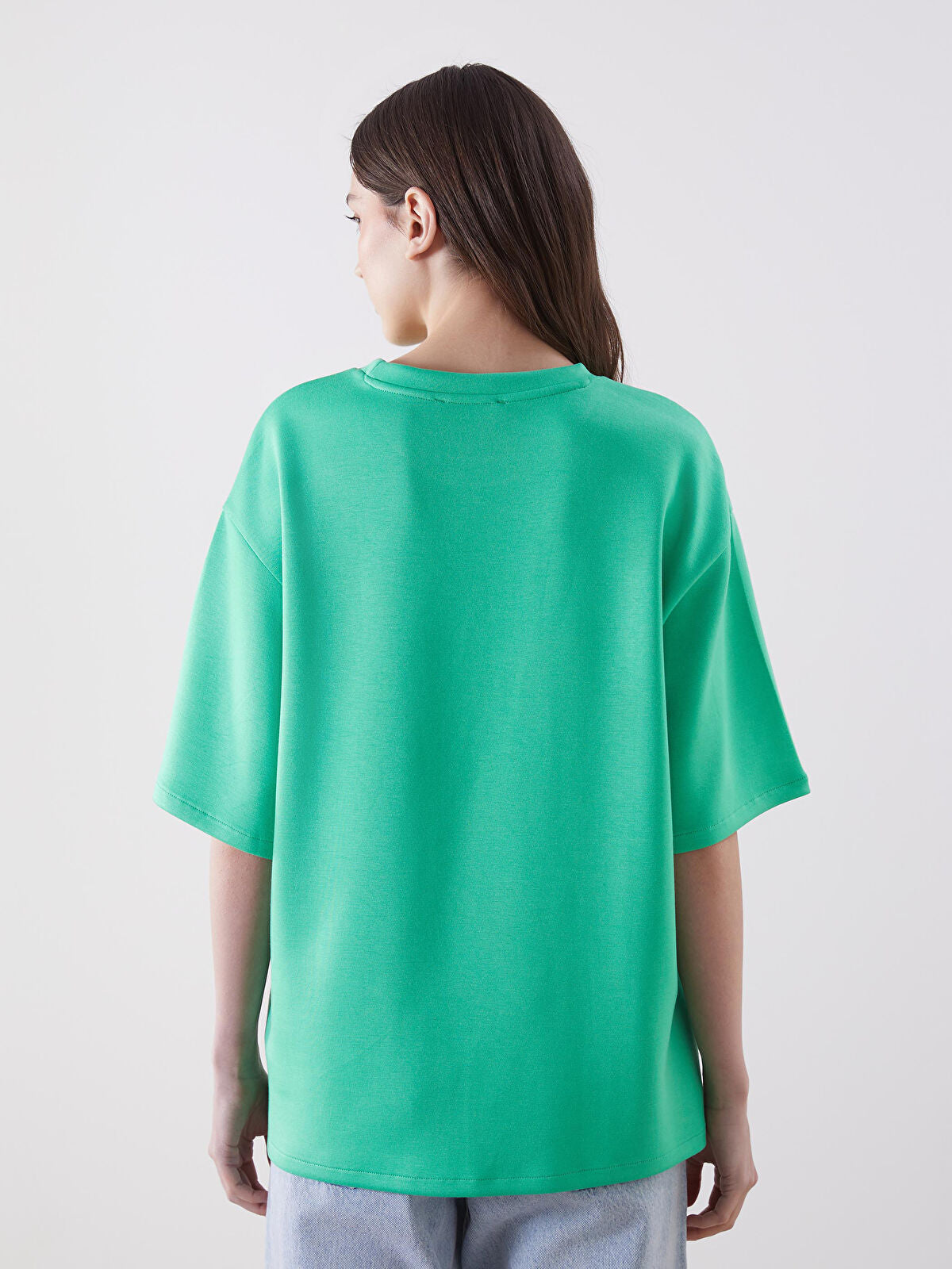 MORE  Ladies Oversized Sweat Tee | GREEN