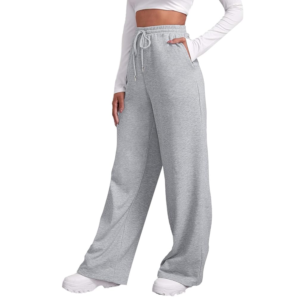 High Waist BRUSHED Wide Leg Ladies Joggers | ASH