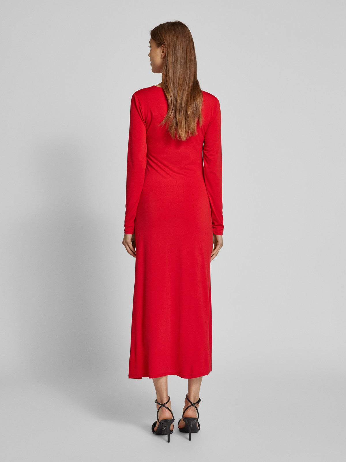 Vero Moda Red V-Neck Midaxi Dress | Long Sleeve Women’s Dress