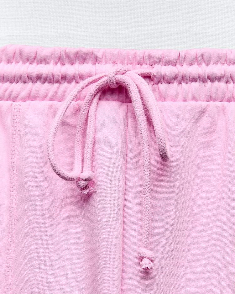 Women’s High-Waist Wide Leg Joggers with Elastic Waist & Adjustable Drawstring | Pink