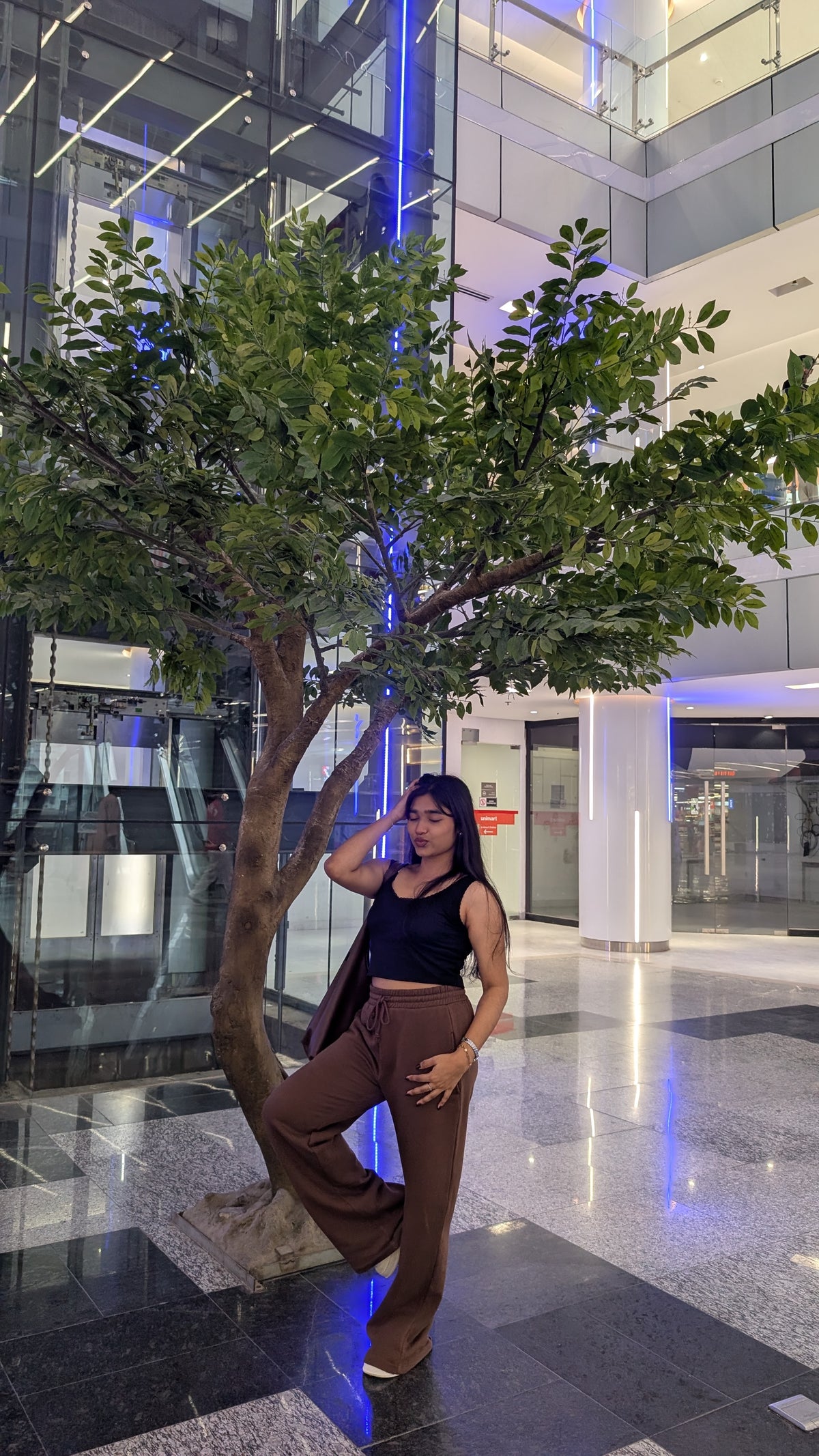 High Waist Wide-Leg Joggers | Coffee Brown | Premium Heavyweight Cotton Baggy Joggers with Adjustable Waistband