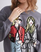 TWO GIRLS SWEAT SHIRTS | Oversized Fit