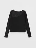 Dimond Crew Neck Tops | Full Sleeve | Black