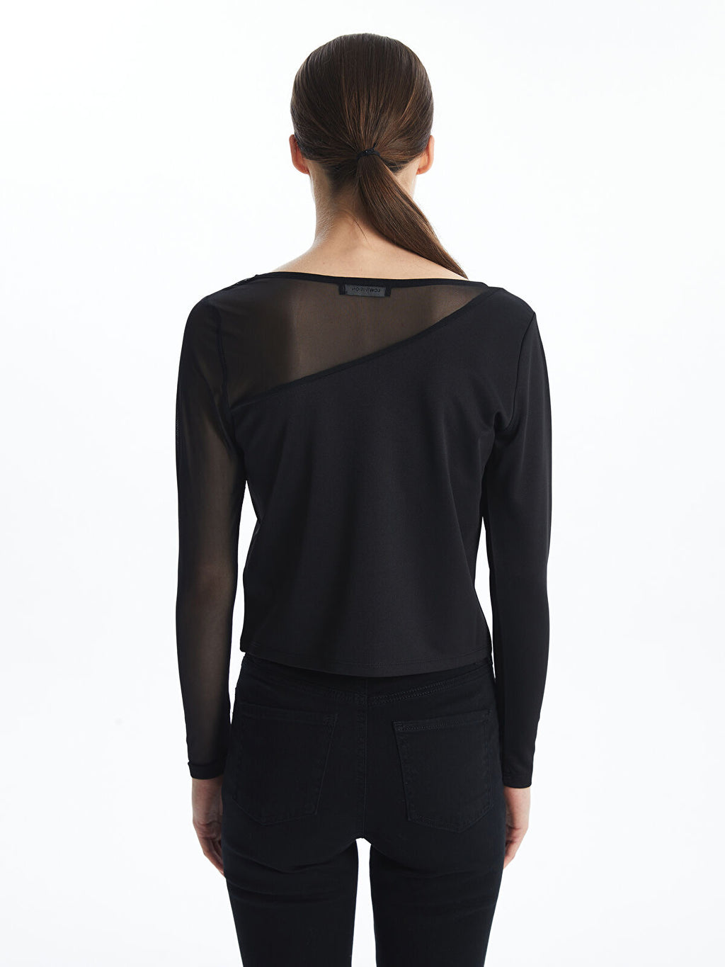 Dimond Crew Neck Tops | Full Sleeve | Black