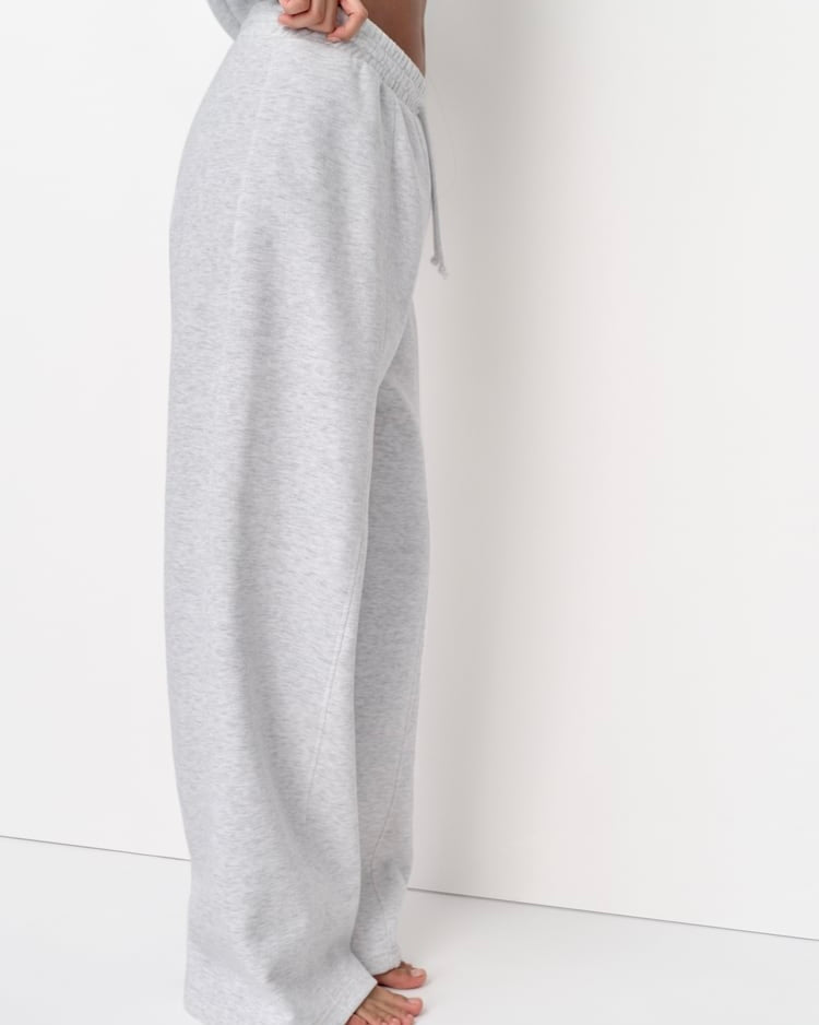 Women’s High-Waist Wide Leg Joggers with Elastic Waist & Adjustable Drawstring | Ash
