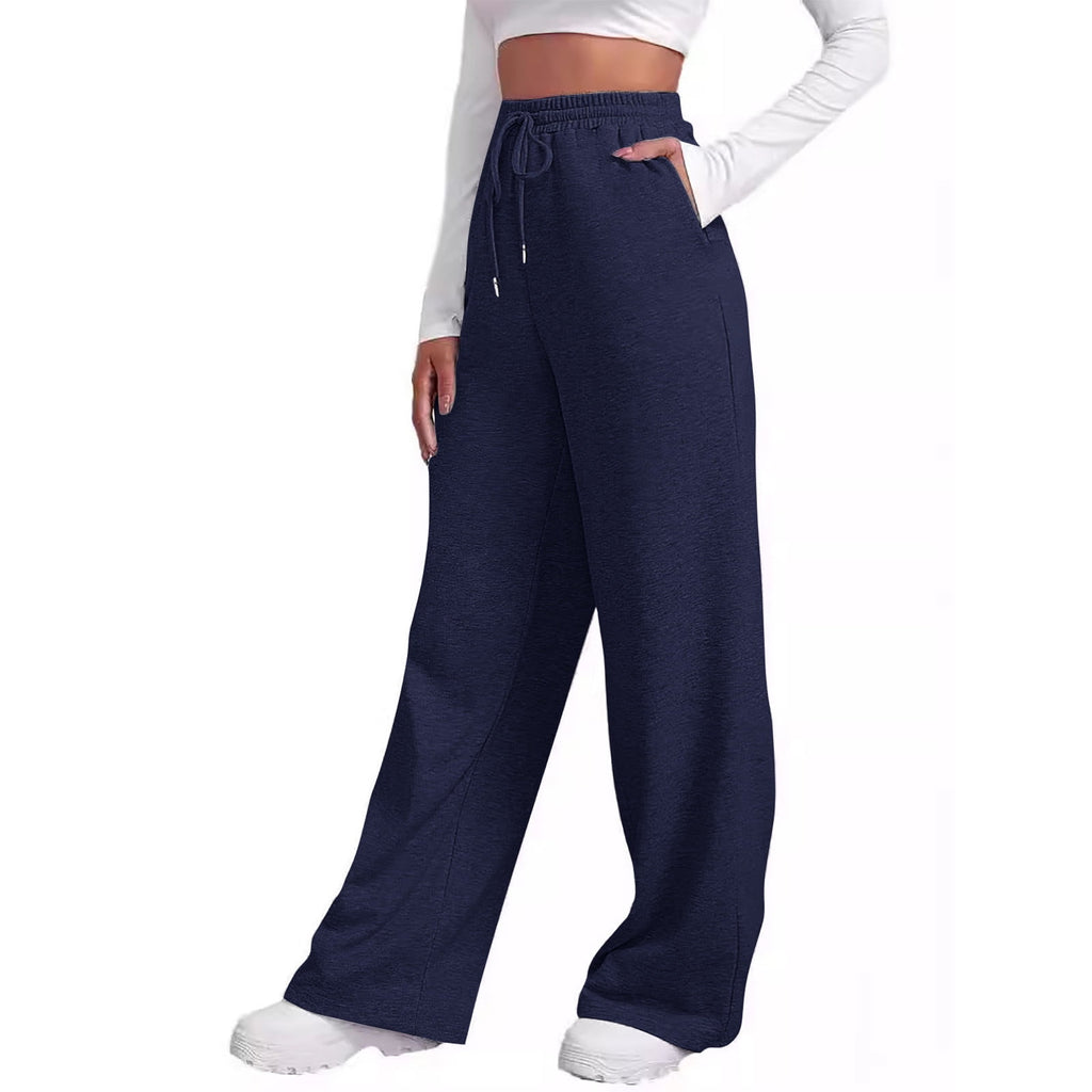 High Waist BRUSHED Ladies Joggers | Navy Blue