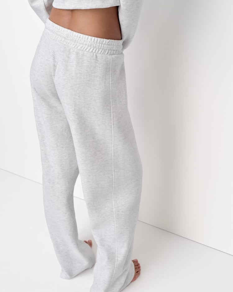 Women’s High-Waist Wide Leg Joggers with Elastic Waist & Adjustable Drawstring | Ash