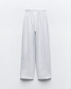 Women’s High-Waist Wide Leg Joggers with Elastic Waist & Adjustable Drawstring | Ash