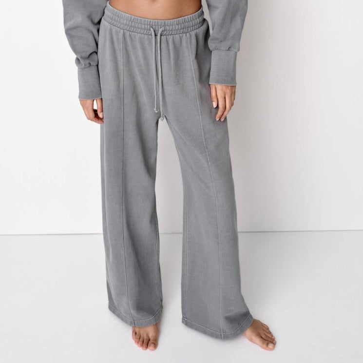 Washed Mid Waist Women’s Grey Heavyweight Joggers