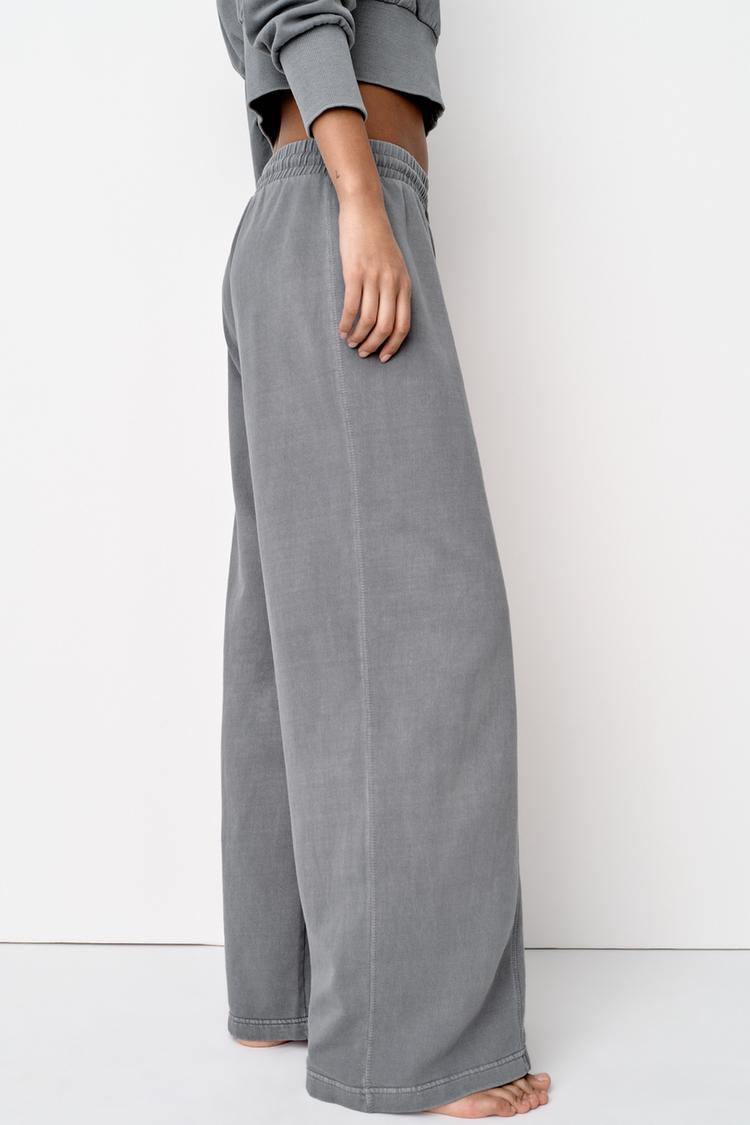 Washed Mid Waist Women’s Grey Heavyweight Joggers