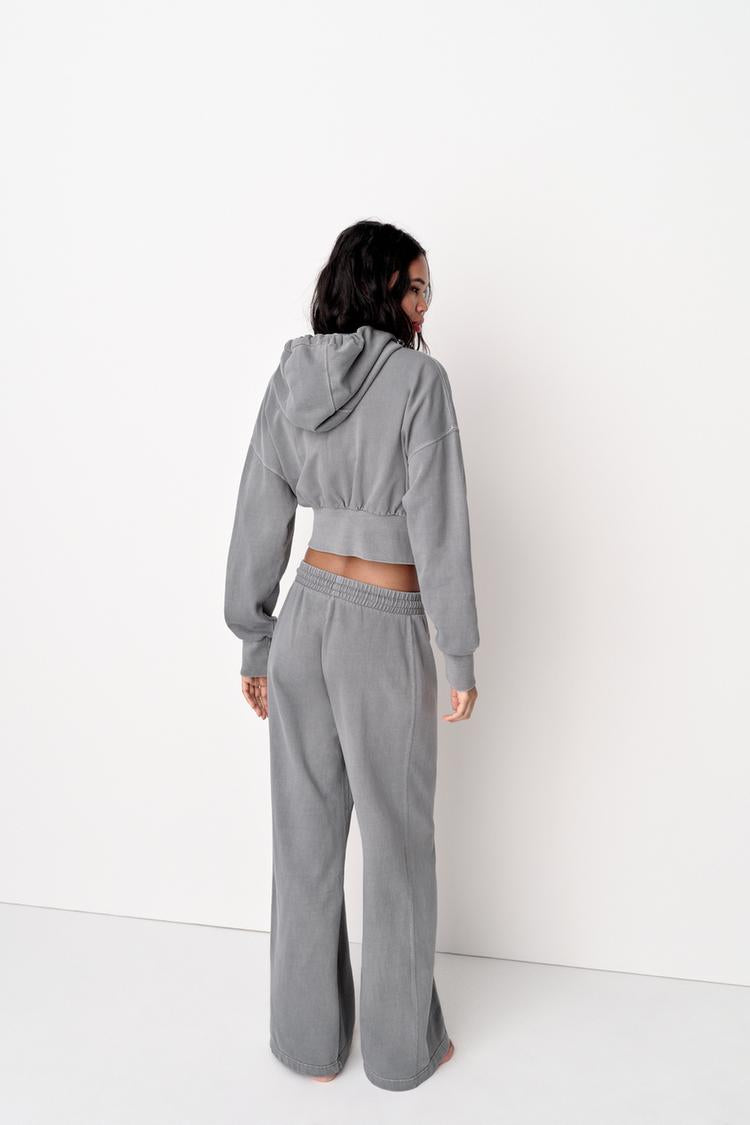 Washed Mid Waist Women’s Grey Heavyweight Joggers
