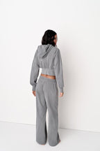 Washed Mid Waist Women’s Grey Heavyweight Joggers