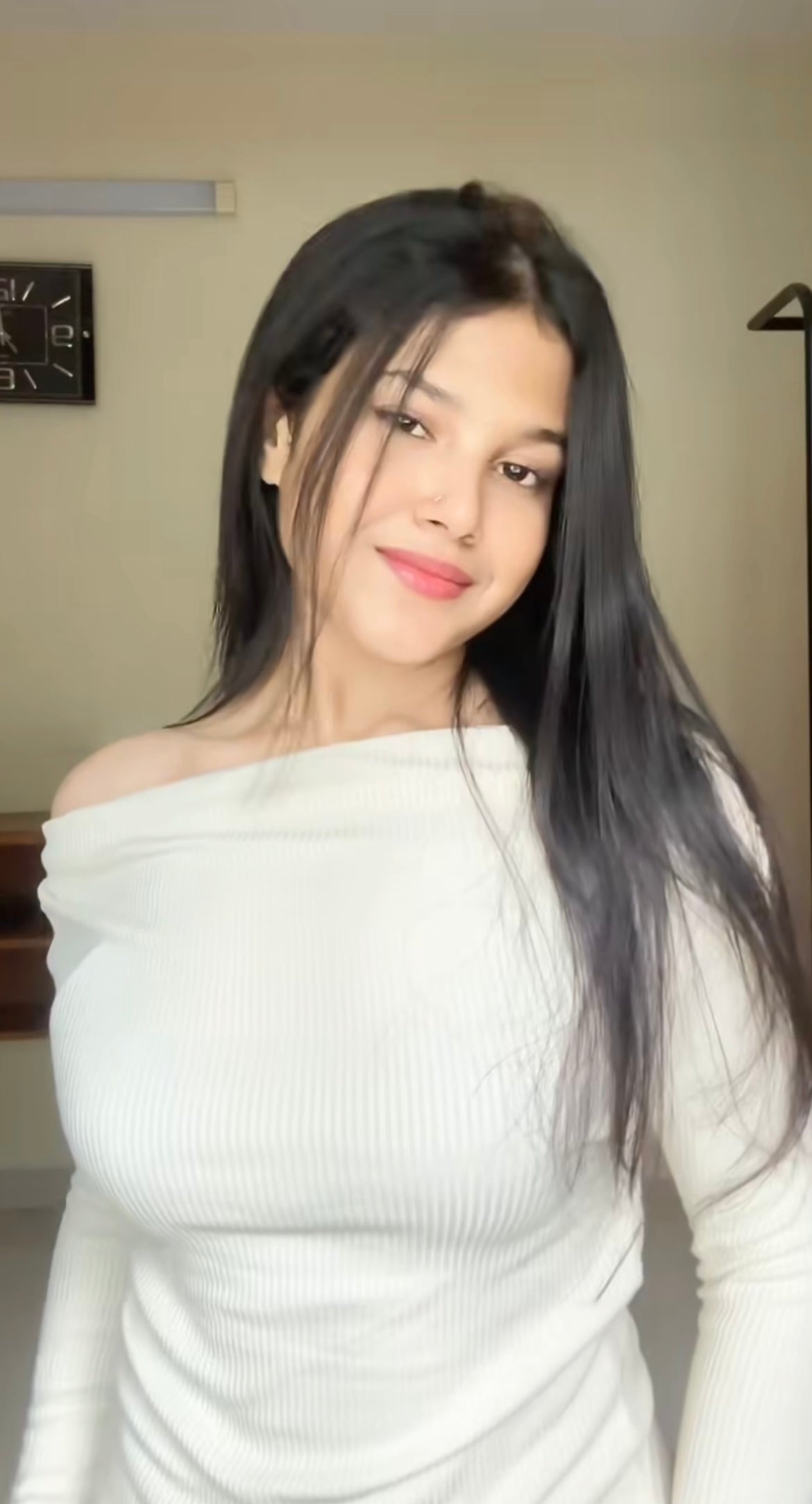 Slash Neck Ribbed Bodycon Top| BEIGE