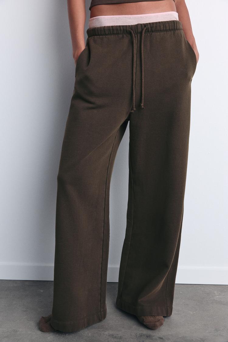 Washed High Waist Women’s Coffee Heavyweight Joggers