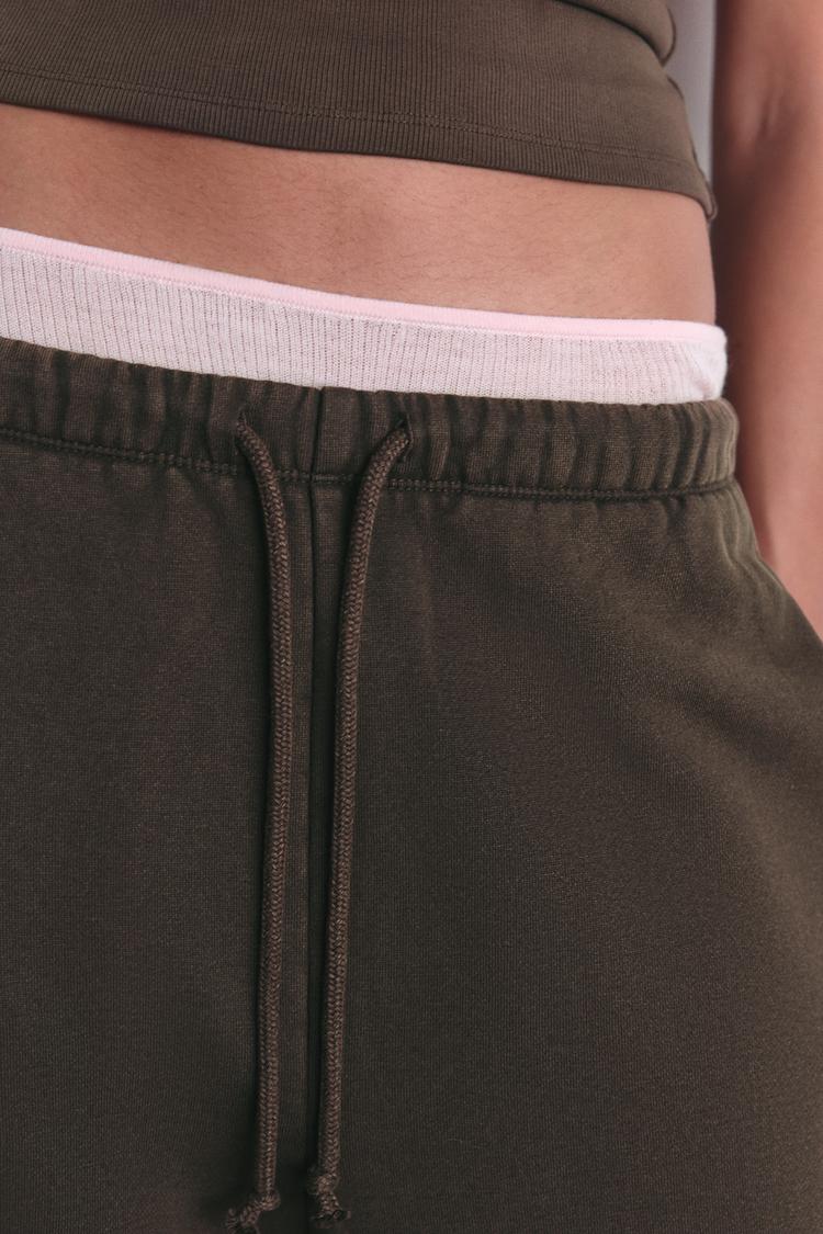 Washed High Waist Women’s Coffee Heavyweight Joggers