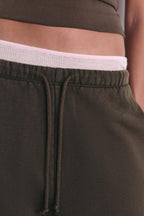 Washed High Waist Women’s Coffee Heavyweight Joggers