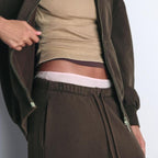 Washed High Waist Women’s Coffee Heavyweight Joggers