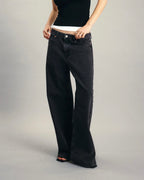 High Rise Extra Wide Leg Black Baggy Fit Jeans for Women