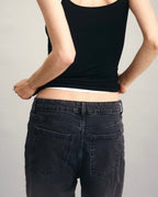 High Rise Extra Wide Leg Black Baggy Fit Jeans for Women