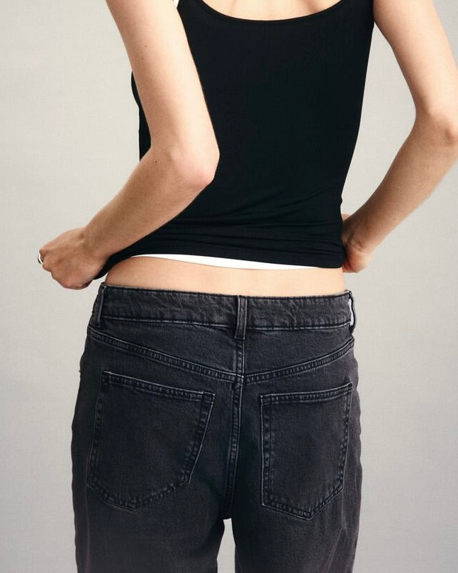 High Rise Extra Wide Leg Black Baggy Fit Jeans for Women