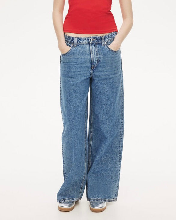 High Rise Extra Wide Leg Baggy Fit Jeans Blue for Women