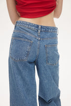 High Rise Extra Wide Leg Baggy Fit Jeans Blue for Women