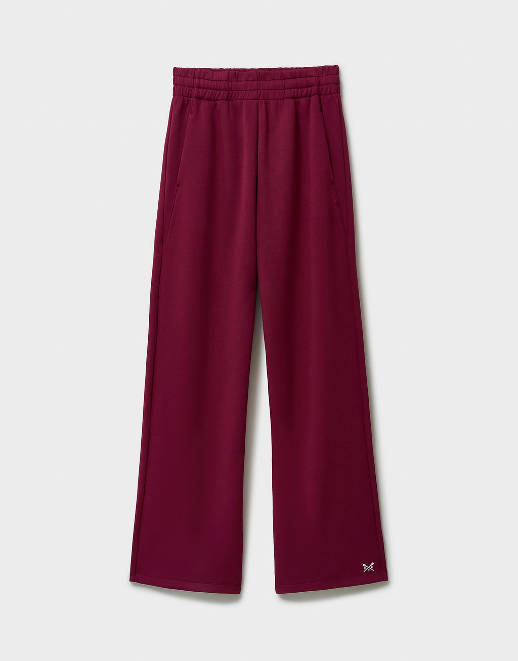 LuxeComfy High Waist Wide-Leg Joggers with Elasticated Waist & Drawstring Waistband | Wine Red
