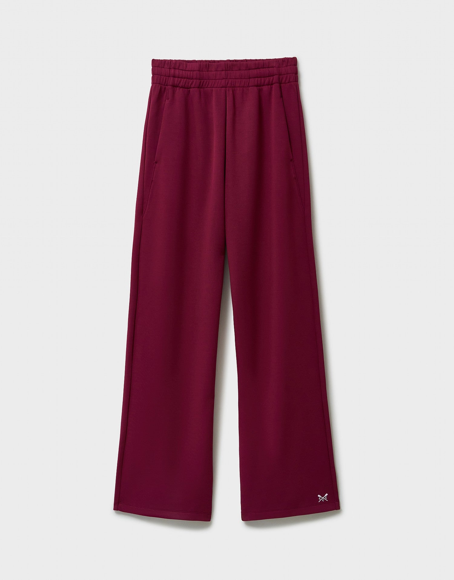 LuxeComfy High Waist Wide-Leg Joggers with Elasticated Waist & Drawstring Waistband | Wine Red