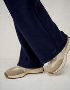 LuxeComfy High Waist Wide-Leg Joggers with Elasticated Waist & Drawstring Waistband | Blueberry Blue