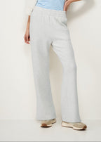 LuxeComfy High Waist Wide-Leg Joggers with Elasticated Waist & Drawstring Waistband | Oatmeal Grey