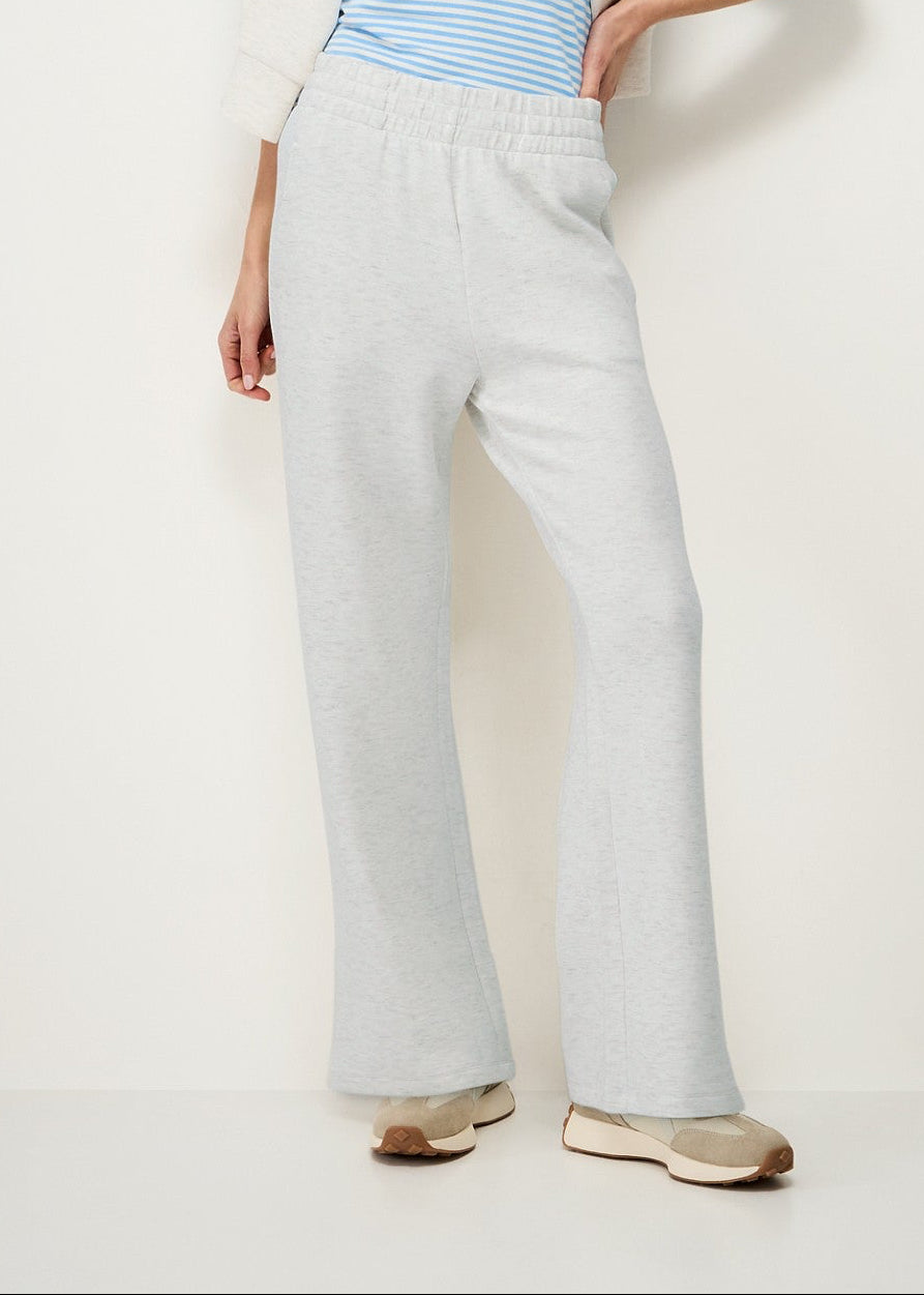 LuxeComfy High Waist Wide-Leg Joggers with Elasticated Waist & Drawstring Waistband | Oatmeal Grey